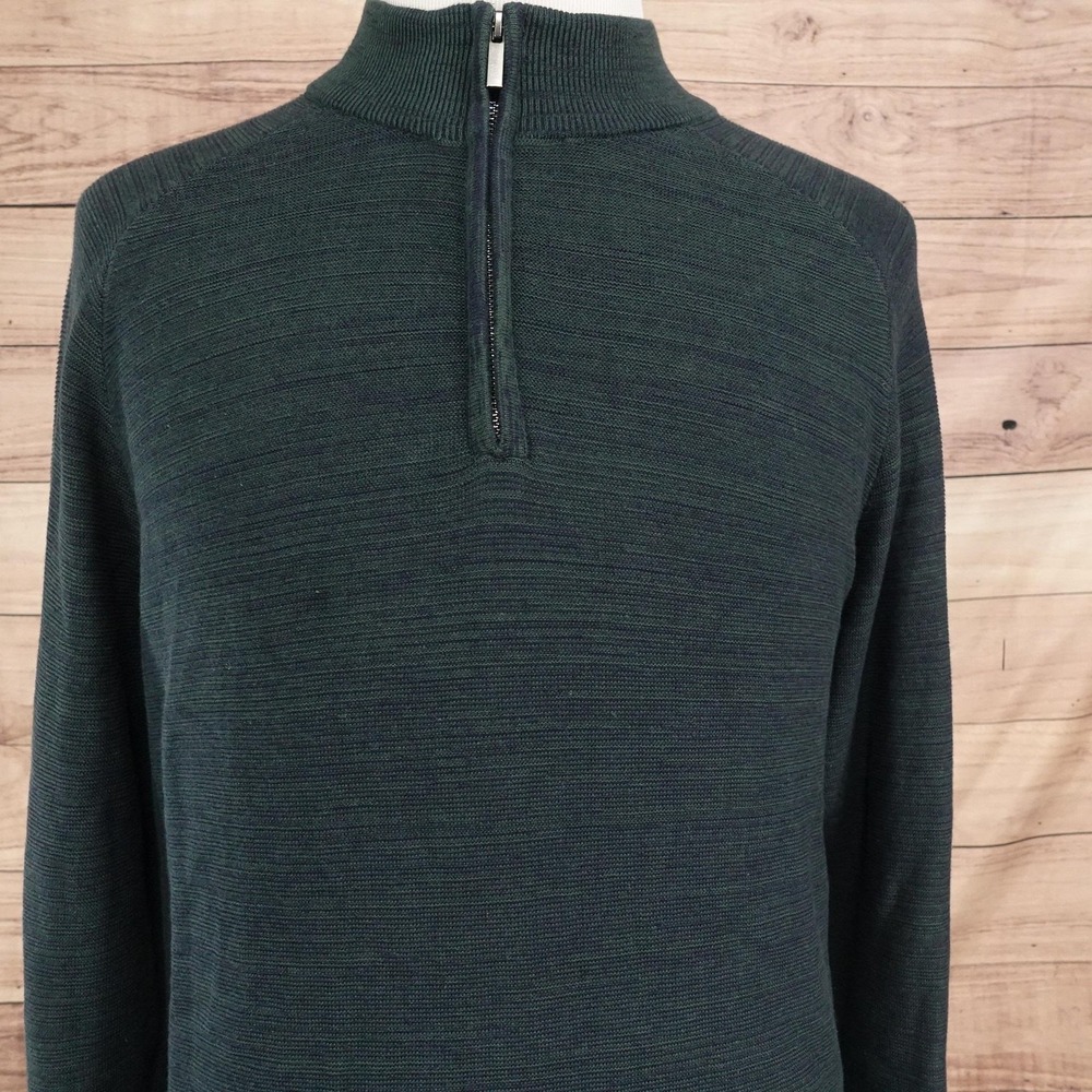 Sonoma Goods For Life Sweater Mens XL Green Mock Neck 1/4 Zip Pullover Knit